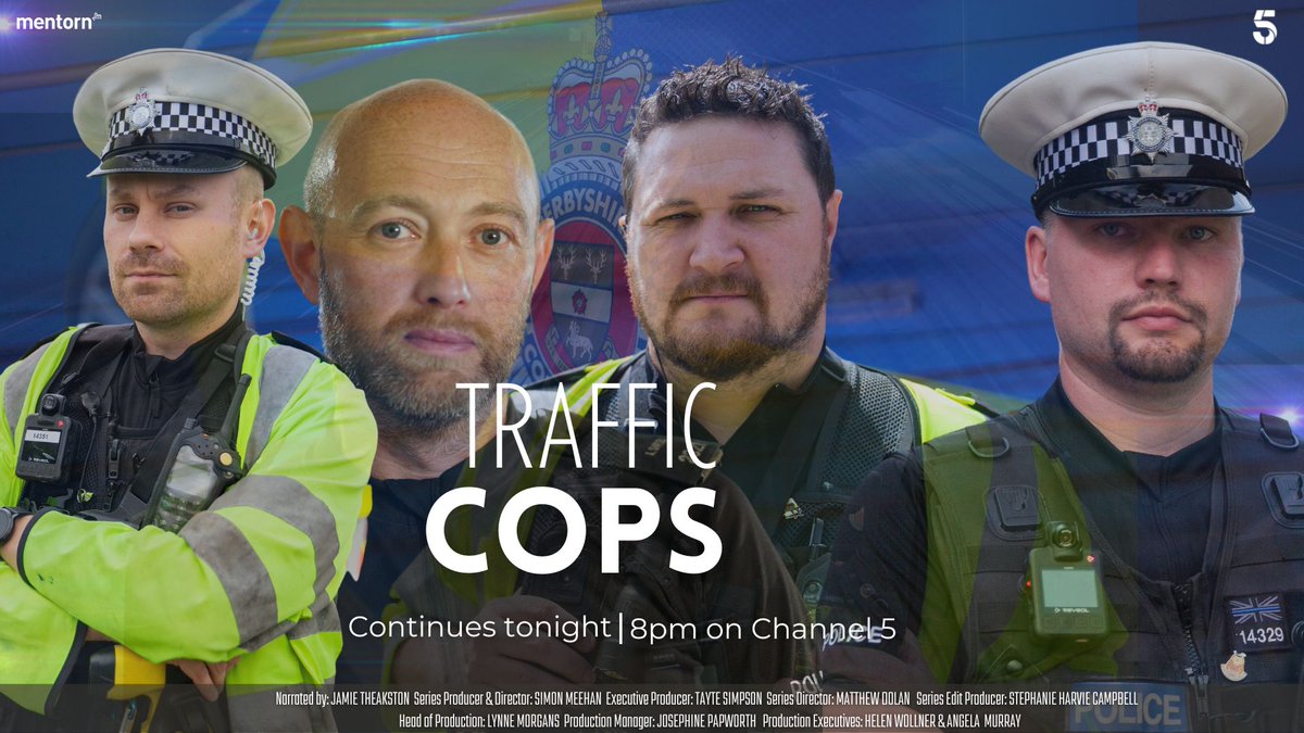 Tune in tonight as #TrafficCops continues with the <a href="/DerbyshireRPU/">Derbyshire Roads Policing Unit</a> on <a href="/channel5_tv/">Channel 5</a> at 8pm 🚨