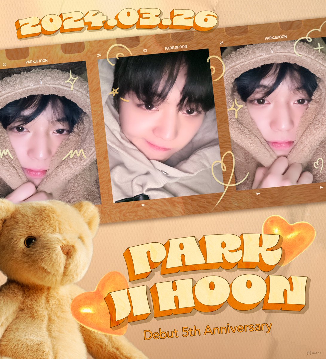 🐰 2024.03.26 HAPPY 5th Anniversary🎉 ⠀ 오늘은 지훈의 데뷔 5주년 입니다! 아름답고 소중한 MAY와의 5주년💕 ⠀ #박지훈 #PARKJIHOON #Debut_5th_Anniversary