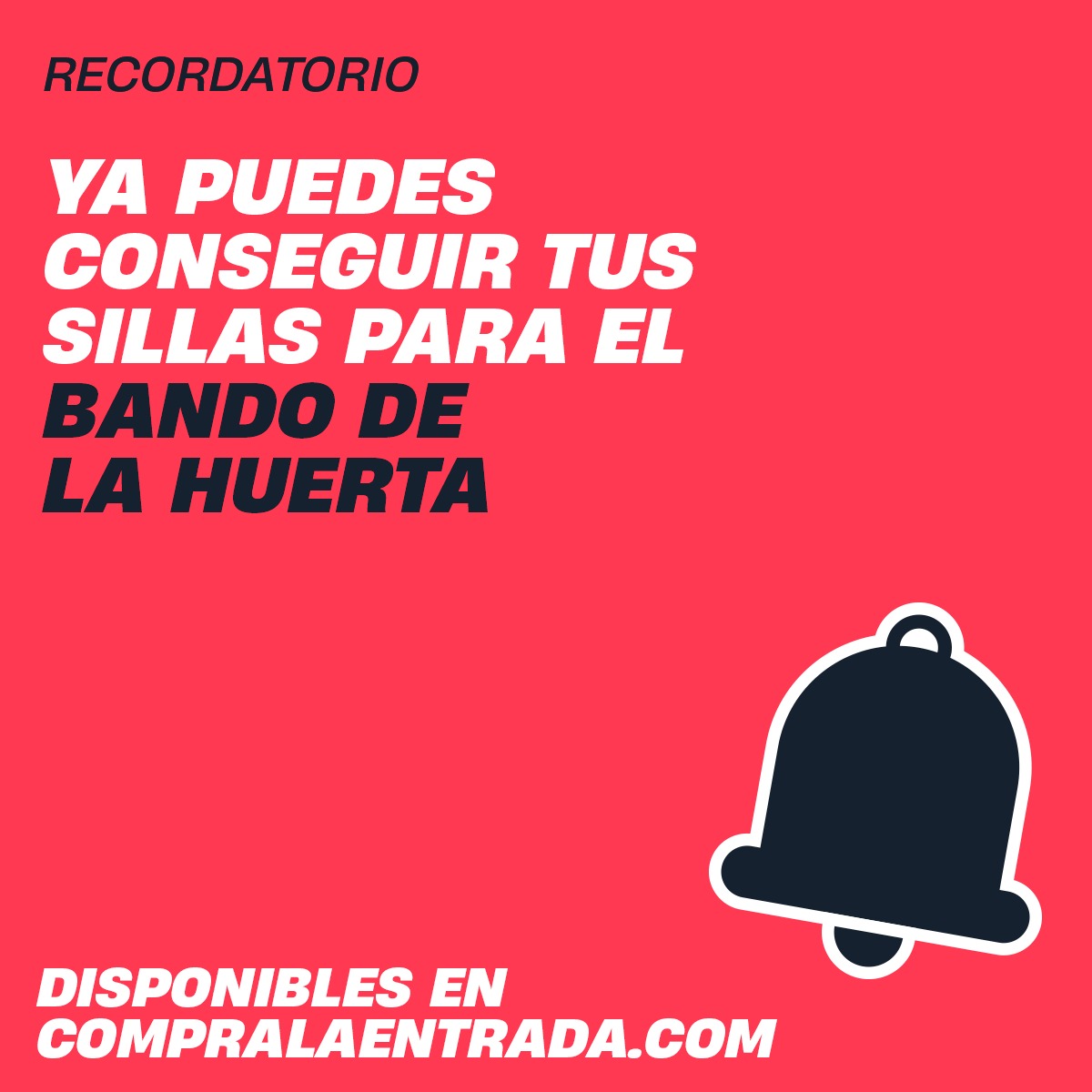 Consigue tu silla para el desfile del bando de la huerta bandodelahuerta.compralaentrada.com/eventos/10126/…