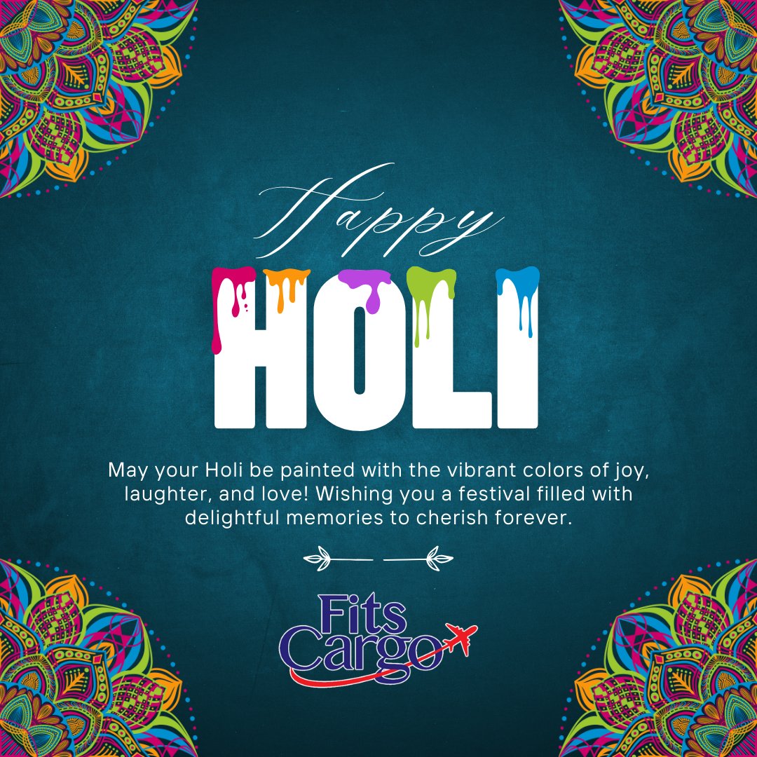 Colors of joy, laughter and togetherness paint the canvas of our hearts this Holi! Wishing everyone a vibrant and happy celebration from all of us at @FitsCargo #HappyHoli #FestivalOfColors #Indianfestival #festival #airline #cargo #airfreight