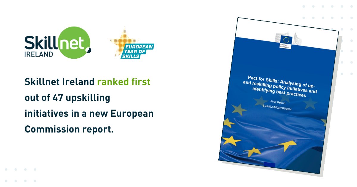 Skillnet Ireland has been ranked first out of 47 in a new @EU_Commission report assessing best-practice upskilling initiatives for enterprise across the EU, the United States, UK, Canada, China, Singapore, Japan, South Korea, India and South Africa. Skillnet's ranking was based