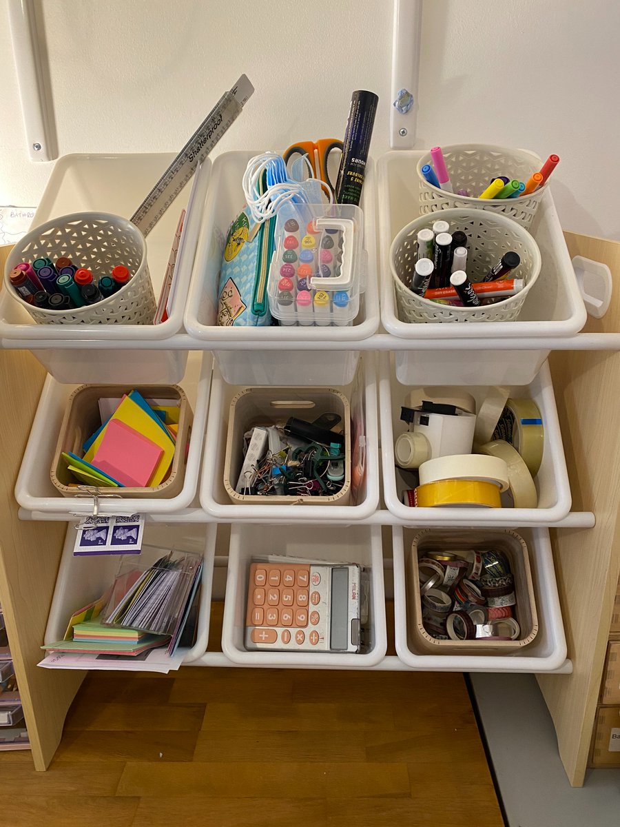 Kids plastic organiser from @DunelmUK put to use in my home office #edutwitter (bargain at £45) not sponsored btw #businessteacher #teacher #edubus - what should I buy next?