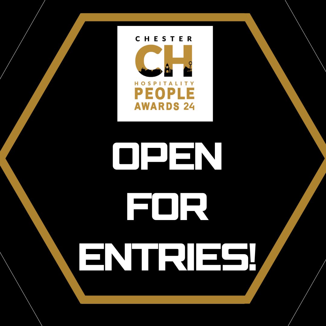 The Chester Hospitality Association People Awards 2024 is OPEN FOR ENTRIES TODAY! Thank you to headline sponsors @thesvgroup1 @ChesterRaces @HorseradishCR for your support. Deadline for entries is midnight, Friday 19th April 2024. Enter at chesterhospitalityassociation.com #CHPA24