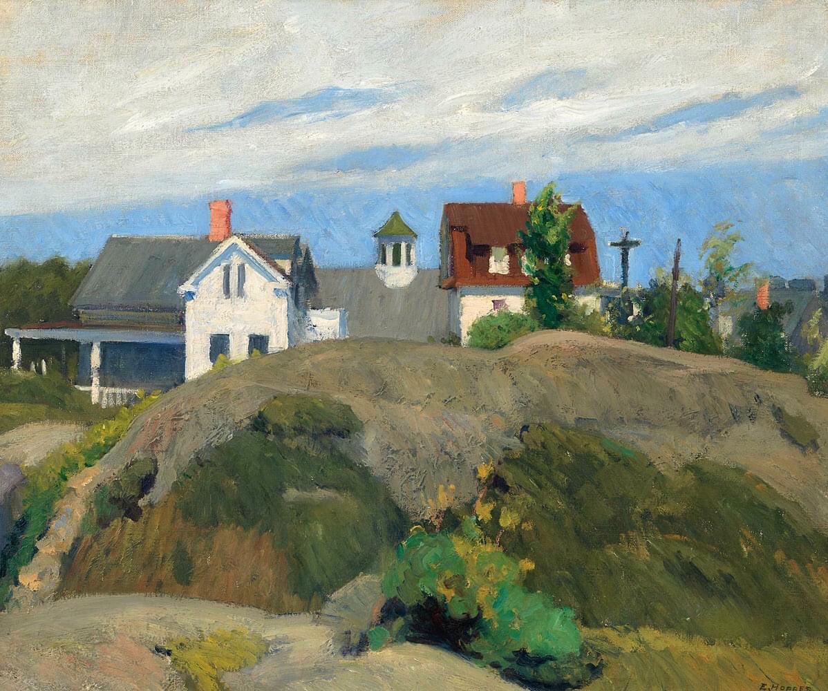 Edward Hopper (1882-1967) - Rocks and Houses, Ogunquit　1914　oil on canvas　(61.6 × 74.3 cm)　Whitney Museum of American Art, New York