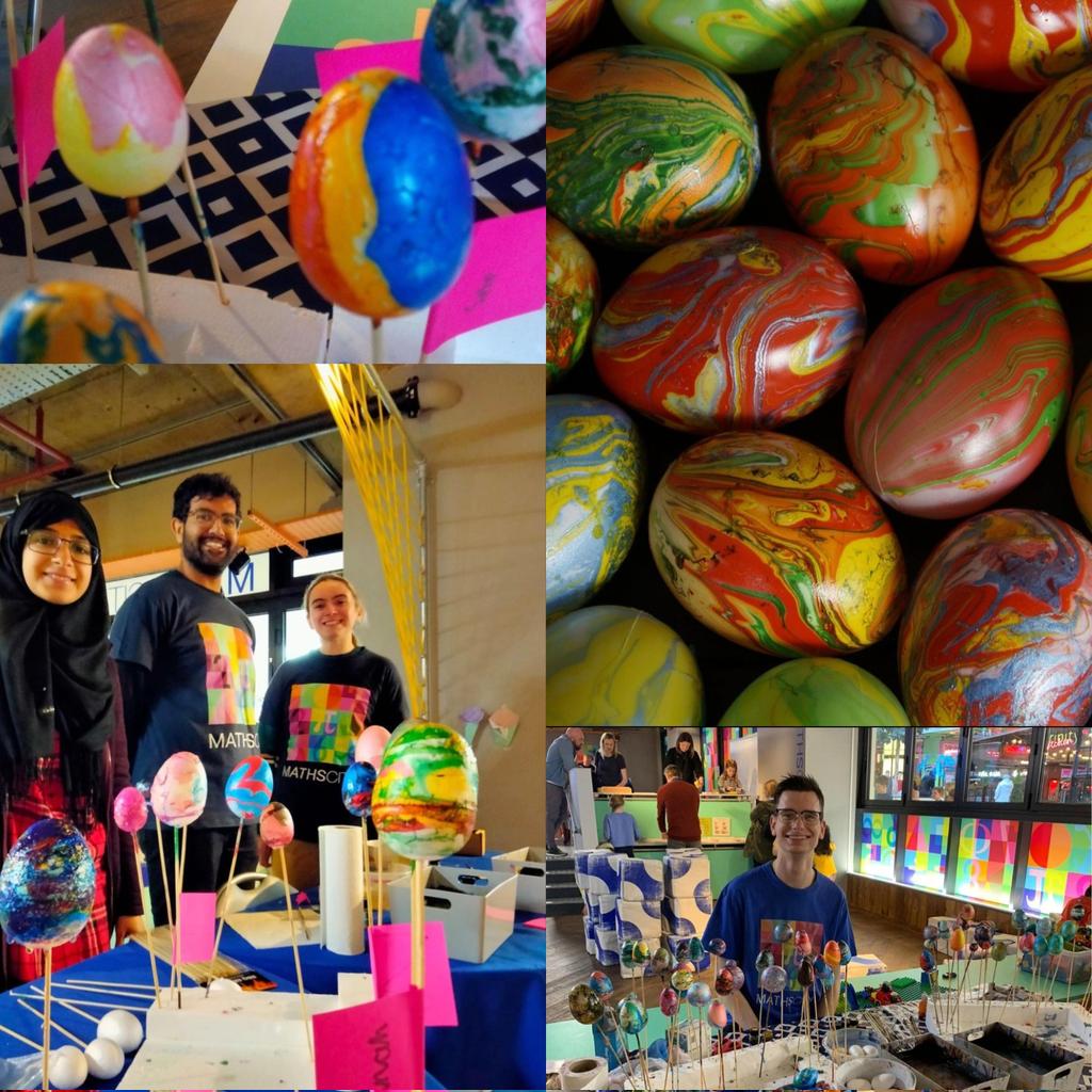 Easter fun over the last two years! Want to give egg marbling a try yourself? Visit MathsCity between Friday 29 March and Sunday 14 April to take part... #maths #MathsCity #Leeds #Yorkshire #Easter