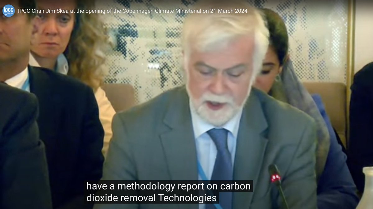 Much awaited news for the #CarbonRemoval and #CarbonCapture communities on carbon accounting. The @IPCC_CH Chair @JimSkeaIPCC confirmed: 'By the end of 2027, we should have a methodology report on carbon dioxide removal technologies and carbon capture utilization and storage