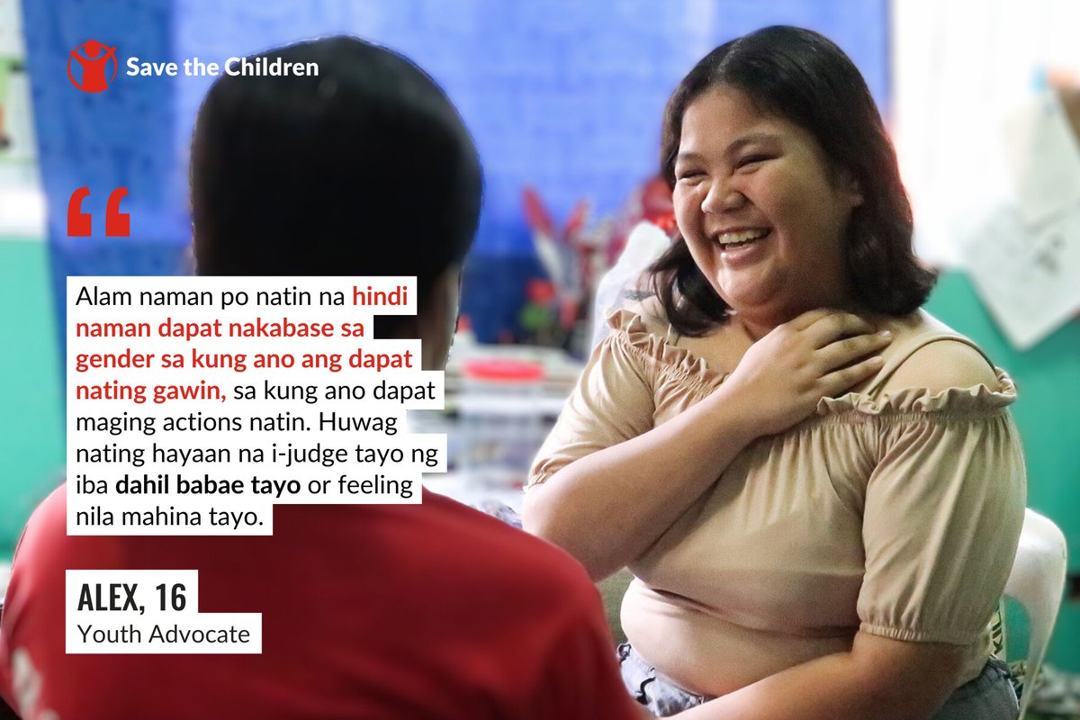 As we cap off #WomensMonth, let's get to know Alex*, a 16-year-old from Caloocan who is challenging long-held beliefs about what it means to be a girl. Read her full story here: savethechildren.org.ph/our-work/our-s… #WeForGenderEqualityAndInclusion #InspireInclusion #WEcanbeEquALL #NWMC2024