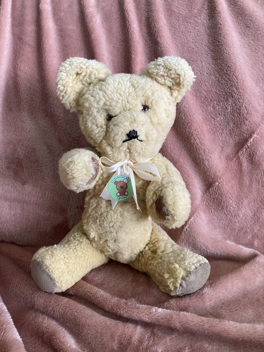 My 76-year-old Teddy has successfully survived an operation to re-attach his legs at the admirable Kate Healey's teddy-bear hospital. A tricky operation since unlike today's models he is stuffed with straw and has leather pads. He is waving in anticipation of coming back home!