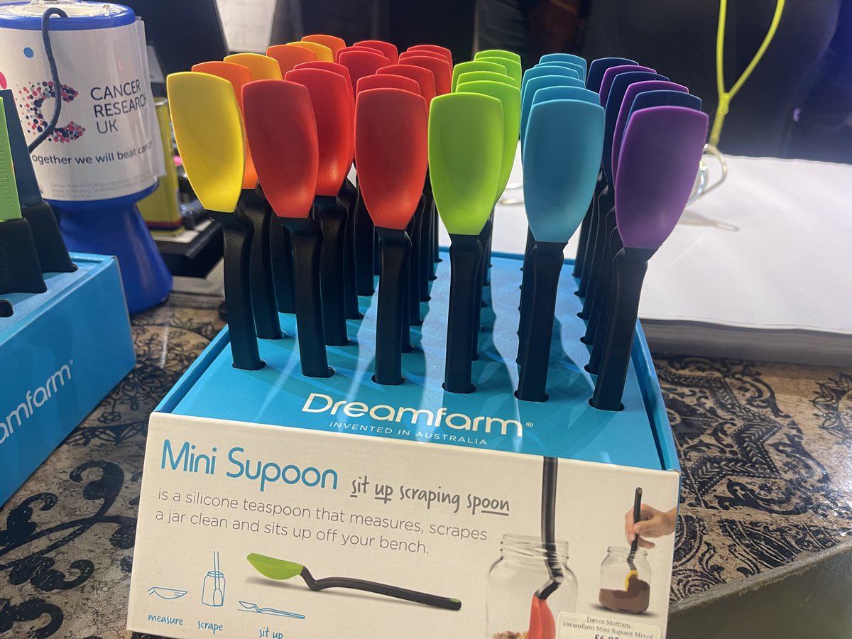 Mini Supoon - sit up scrapping spoon Silicone teaspoon that measures, scrapes a jar clean and sits up on your bench. #trevormottram #tunbridgewells #kent #thepantiles #homeofcooking