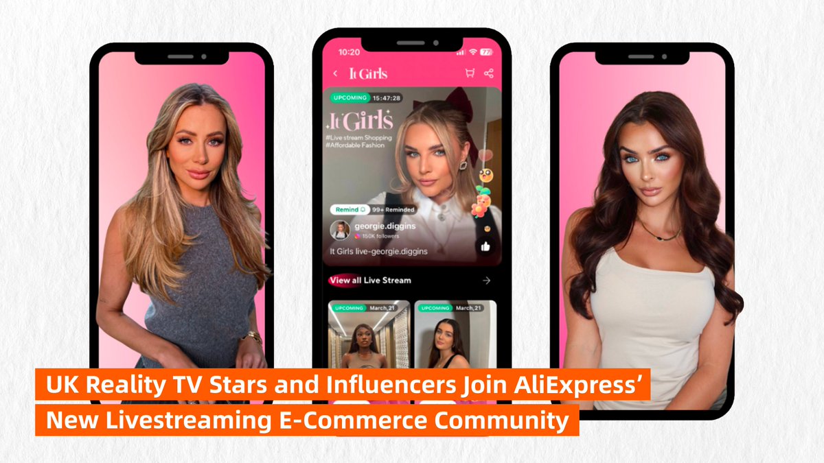 Live commerce is emerging as a global trend. AliExpress teams up with UK #influencers and reality TV stars for its 'It Girls' initiative, where UK shoppers can enjoy an innovative experience through #livestreams. Read more: alizila.com/aliexpress-uk-… #AliExpress #Ecommerce