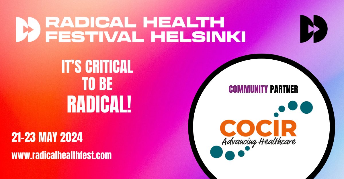 ⏰ ⏳ Less than two months to go to the @RadicalHealthF ! 🤝 We are delighted to be an early supporter and community partner. 🖱️ Register now and see you all in 🇫🇮 ! radicalhealthfestival.messukeskus.com