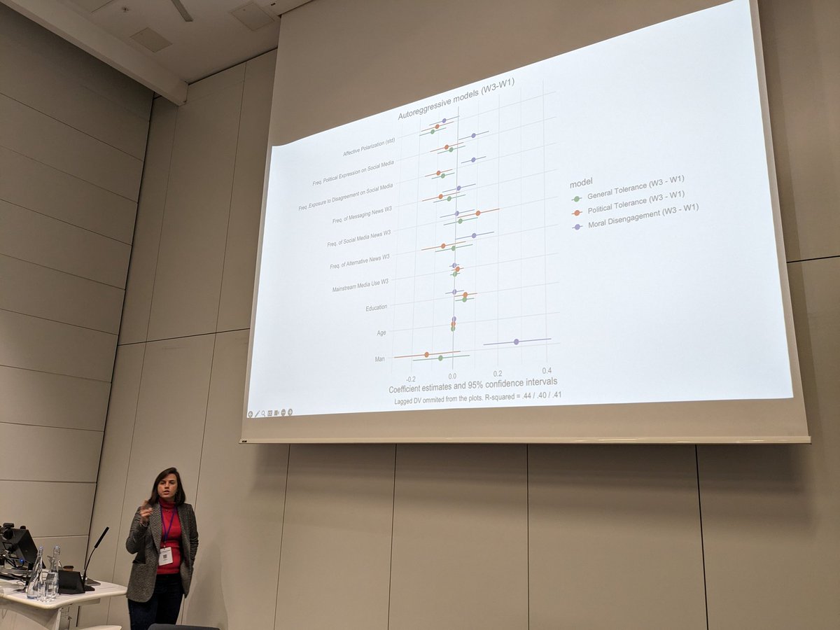 In our first @psampg panel at #PSA24 @patyrossini presents a co-authored paper on moral disagreement and affective polarisation effects with social media users in Brazil: co authors @camilambpp @antoniskalog Are people being worn out by disagreement on social media?