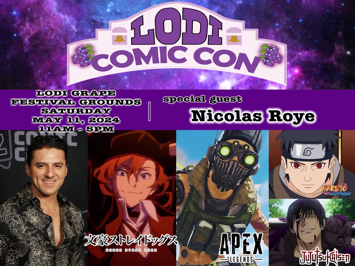 Please welcome Nicolas Roye @TheNicolasRoye as our first Special Guest at Lodi Comic Con Spring, presented by Utility Telecom on Saturday, May 11th at the Lodi Grape Festival Grounds.