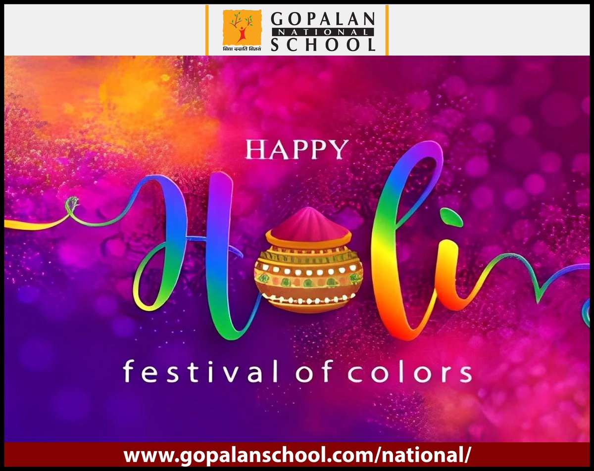 HAPPY HOLI
Festival of Colours...

#gns #gopalannationalschool #bestschool #schoolsinwhitefield #happyholi2024