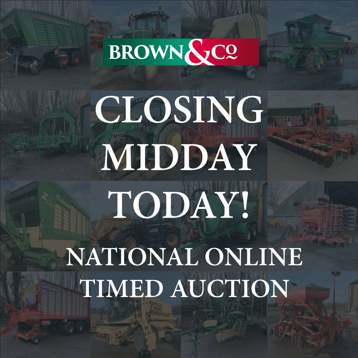 #machinerymonday Bidding closes today for our March National Online Timed Auction! Not one to miss, with over 450 lots available including a number of whole and partial dispersals! To register to bid online, visit: bit.ly/4cvDdFV