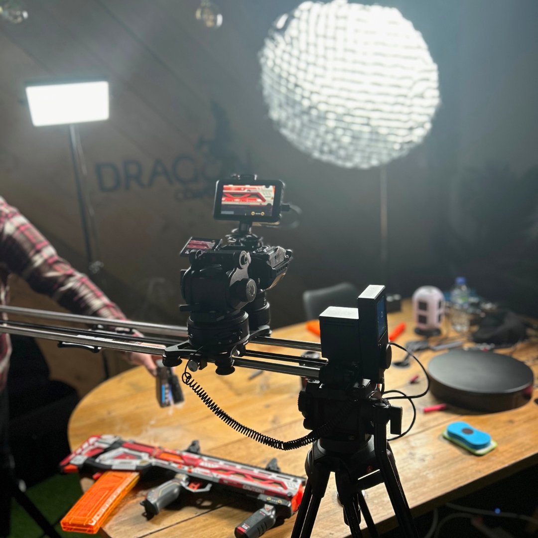 🎥 Another great set up in the meeting room! Ben and Joe of were testing our their equipment for an upcoming shoot. Looks good from here team 🎬
