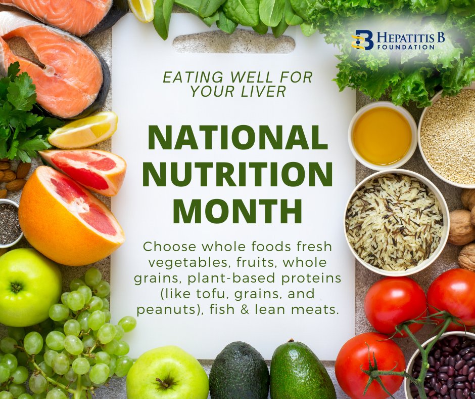 People living with chronic hepatitis B may or may not need drug treatment. But there are other things patients can do to protect their liver and improve their health. 

✅ Check out healthy liver tips on our website ➡️ hepb.org/treatment-and-…

#NationalNutritionMonth 🥬