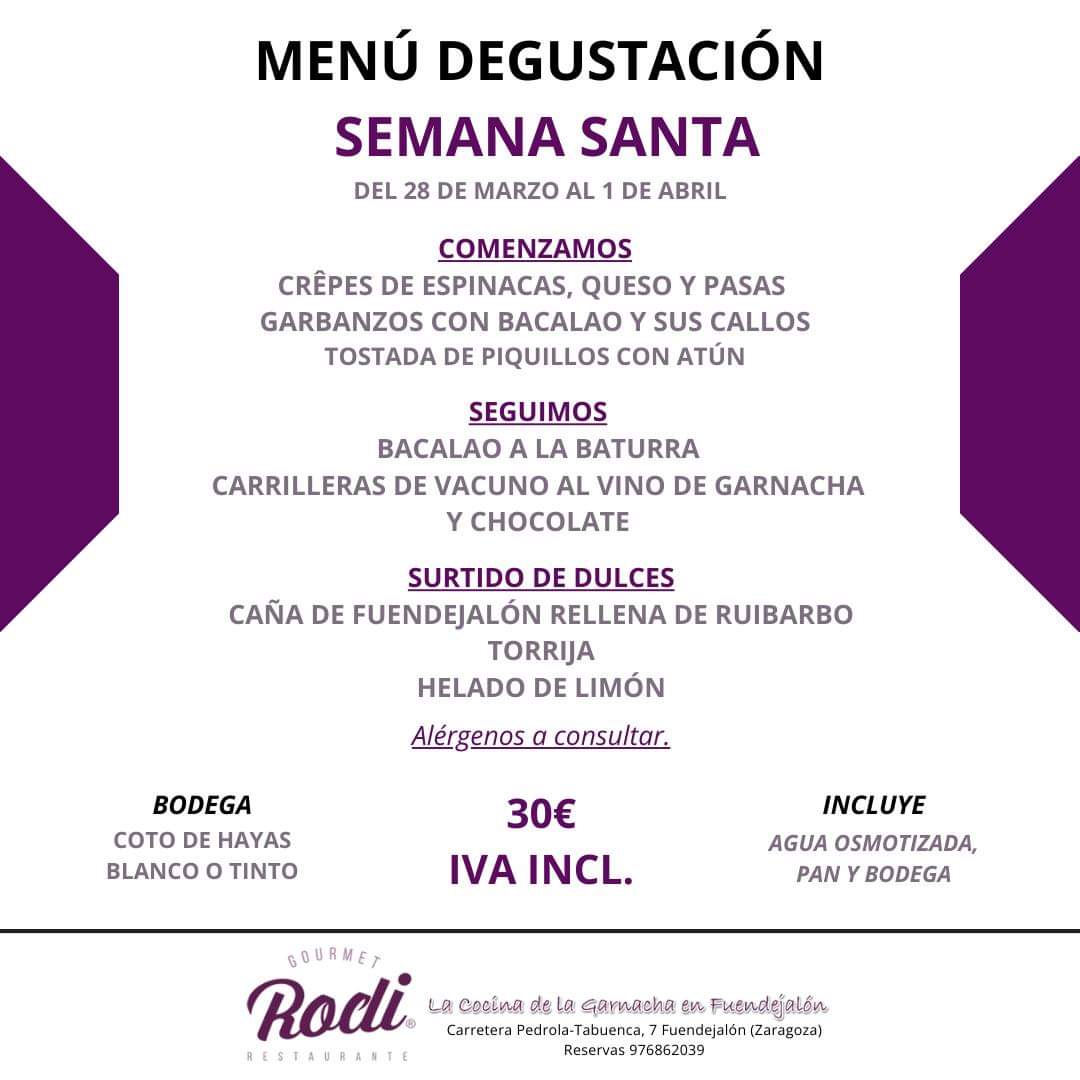 ¡Visítanos en Semana Santa!

A partir del jueves tendremos un menú degustación especial dedicado a la gastronomía de Semana Santa, en el que no faltarán nuestras cañas y nuestras torrijas. 

☎️ Reserva tu mesa en 976 86 20 39.

#AragónAlimentosNobles #Menudegustacion