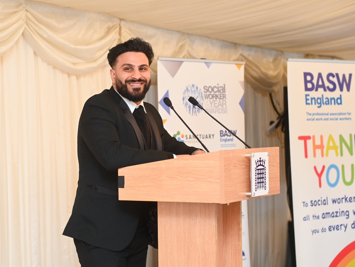 Social Worker of the Year 2023 Omaid Badar recently spoke at the charity's Parliamentary Reception. “I want to help children overcome their traumas and be the voice they’ve never had.” Do you know someone who changes lives like Omaid? Entries open 8 April.💫 #SWA24