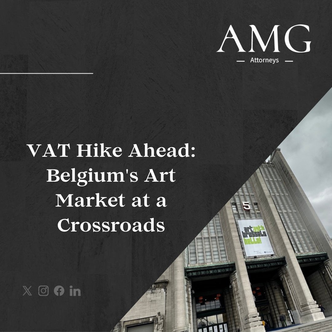 amg_attorneys's tweet image. Belgium&apos;s art market braces for impact as EU &apos;rates directive&apos; mandates #VAT increase from 6% to 21% by 2025, ending special regimes. Neighboring France and Luxembourg opt for lower rates, posing challenges for Belgian galleries, artists, and collectors. #BelgianArt #VATreform
