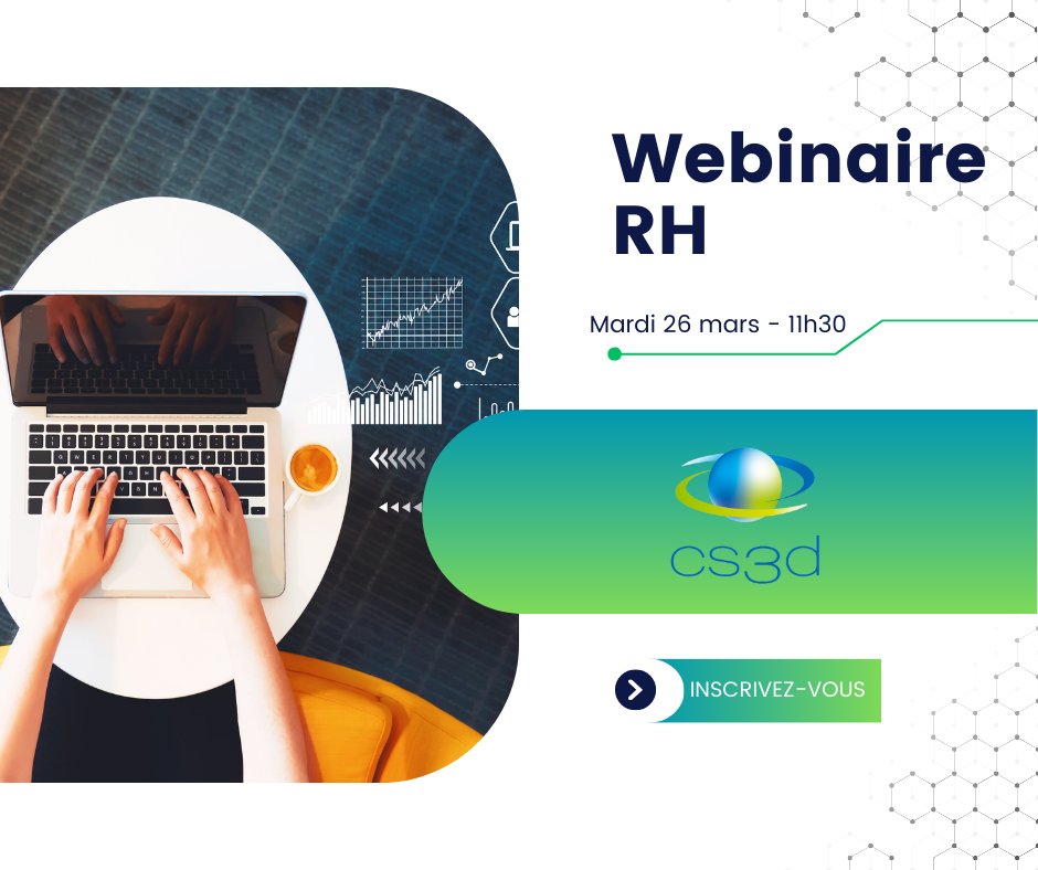 📢 Les enjeux RH de la CS3D : dernière chance de vous inscrire au webinaire!

🎙 Mardi 26 mars à 11h30, Maëlle PLAVIS et Guy-André Lemoine vous présenteront les actions de la CS3D dans le semaine du développement RH

Inscrivez-vous vite ⤵
cs3d.fr/d-tails-et-ins…