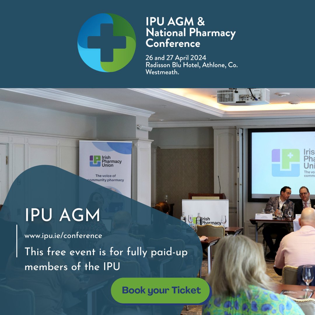 🚩 IPU AGM 2024 The IPU AGM will take place at 7pm on 26 April, Friday in the Radisson Blu Hotel, Athlone. This free event is for fully paid-up members of the IPU. This will be an in-person event only. Book your Free Attendance ➡️ bit.ly/3Ueem2D
