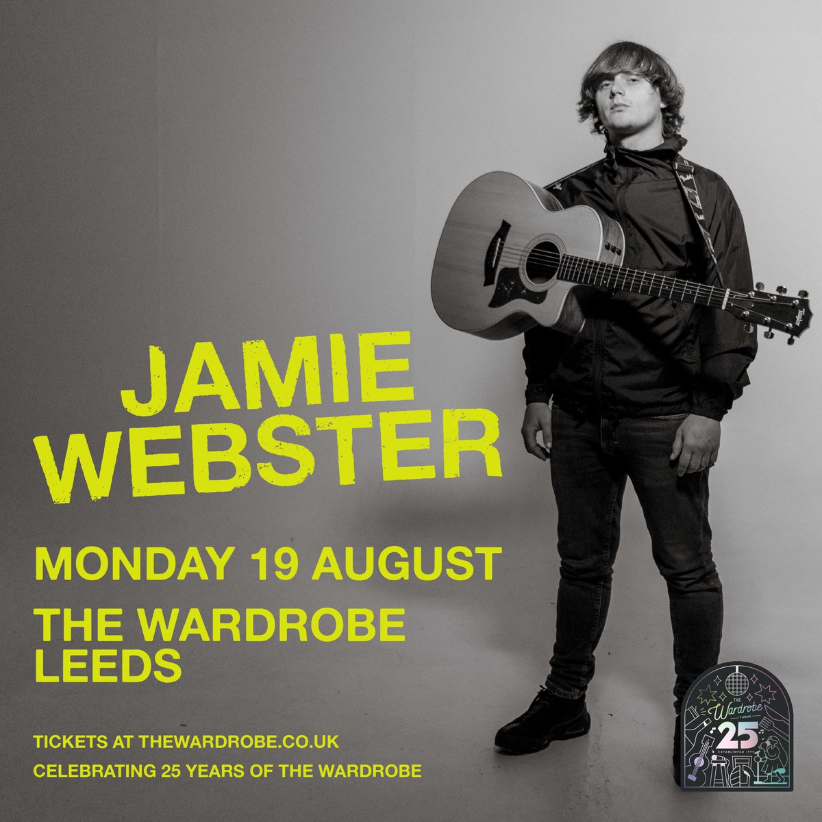 JamieWebster94's tweet image. Made up to be headlining @wardrobeleeds in August - a great venue celebrating its 25th anniversary this year. 👌

It’s always great to play intimate shows and I’m really looking forward to this one. 👀

Tickets go on sale at 10am on Wednesday - don’t miss out!
🎫:…