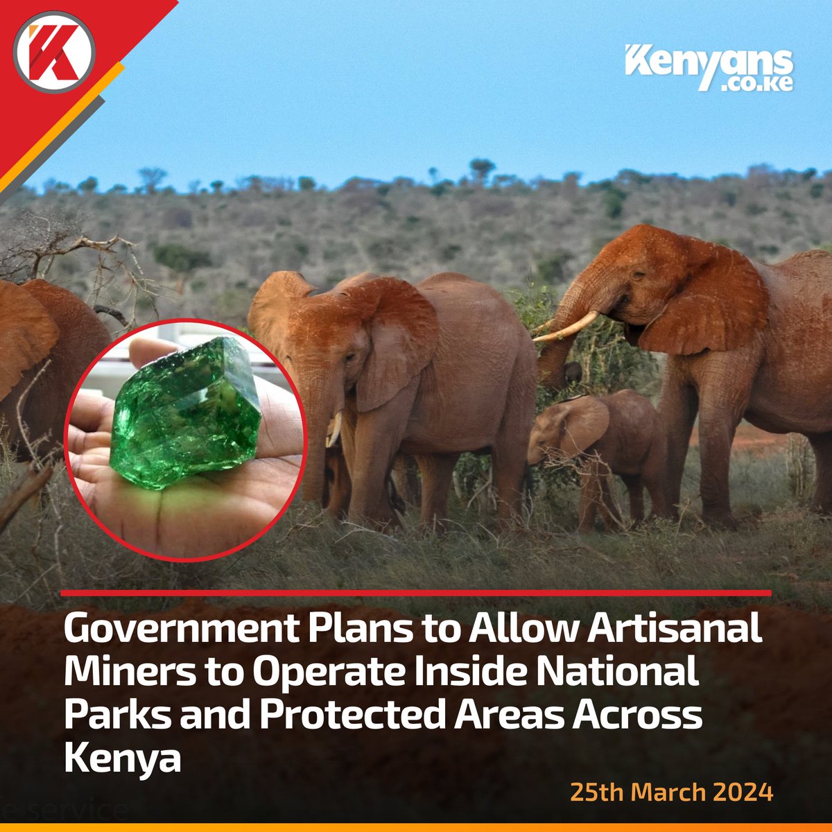 Government plans to allow artisanal miners to operate inside national parks and protected areas across Kenya