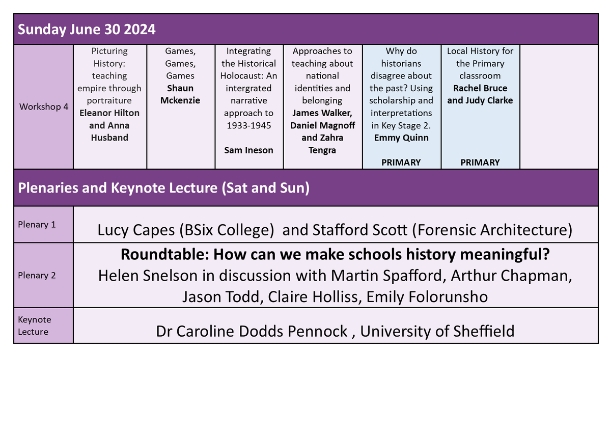 The Eagle-eyed amongst you will have noticed that it looked like all the workshops at #SHP24 were taking place on Saturday, I've now updated the schedule to reflect the whole weekend schoolshistoryproject.co.uk/conferences/