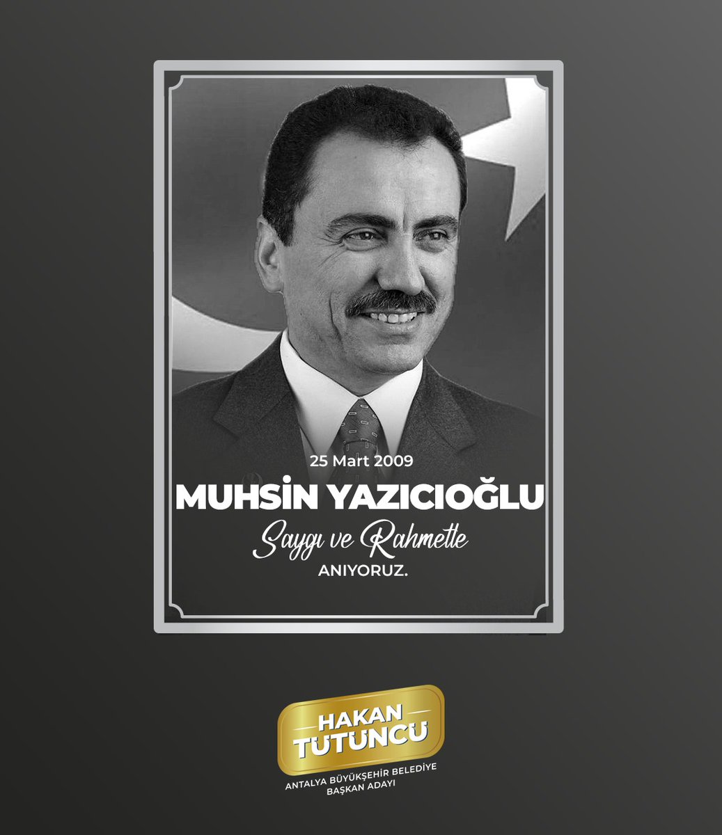 Türk siyasi hayatında iz bırakan, vatan ve millet sevdalısı bir dava adamı olan Muhsin Yazıcıoğlu'nu, vefatının sene-i devriyesinde rahmetle anıyorum. Mekanı cennet olsun.