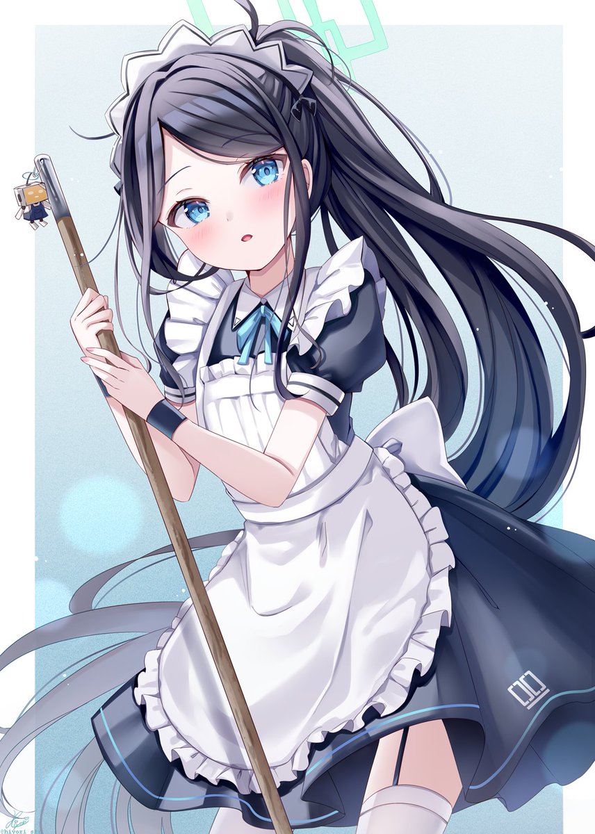 aris (blue archive) ,aris (maid) (blue archive) 1girl solo long hair looking at viewer blush open mouth blue eyes  illustration images