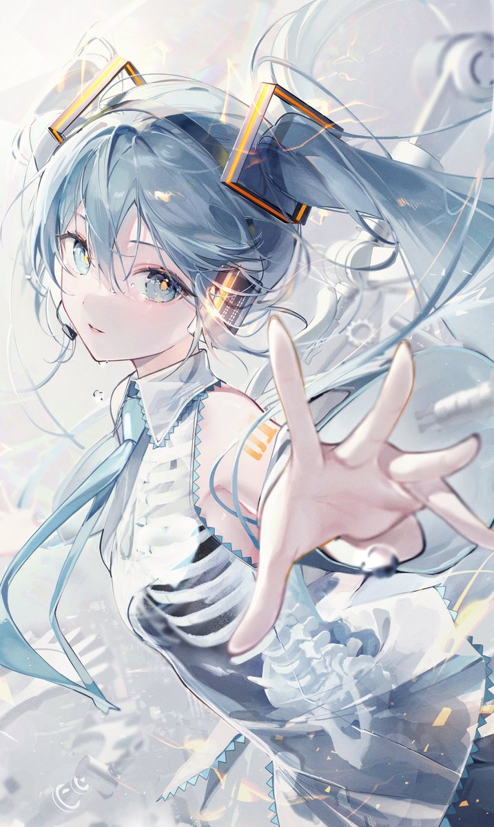 初音ミク「#初音ミク 人工の涙 」|Ameもちのイラスト