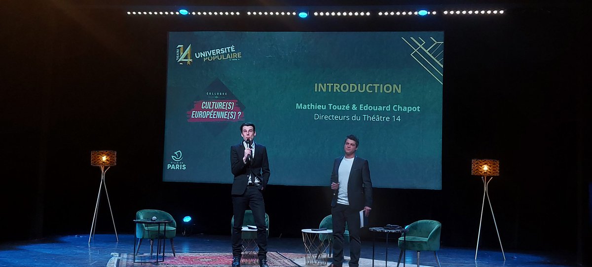 Mathieu 🌟 (@mathieutouze) on Twitter photo Le 4ème colloque du <a href="/theatre_14/">Théâtre 14</a> autour de la question de la Culture européenne est ouvert. Ensemble pensons notre action et notre avenir ! Le 4ème colloque du <a href="/theatre_14/">Théâtre 14</a> autour de la question de la Culture européenne est ouvert. Ensemble pensons notre action et notre avenir !