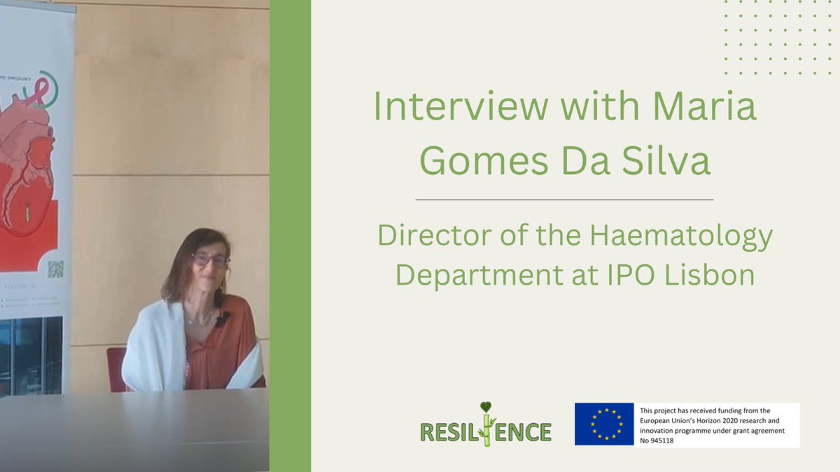 🎙👩‍⚕️ Check the interview with Maria Gomes Da Silva, Director of the Haematology Department at IPO Lisbon, one of our partners in the #RESILIENCEh2020 project. 🌐 youtu.be/w-Ot3kl5QRw