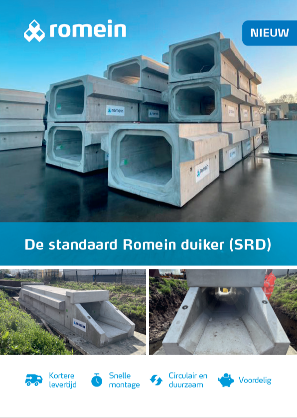 De standaard Romein duiker is een R1 mof-spie duiker met rubberring. De standaard duiker is leverbaar in 4 vaste maten. Door de reeds uitgevoerde engineering heeft de standaard Romein duiker een korte doorlooptijd en is de duiker in sommige gevallen zelfs uit voorraad leverbaar!