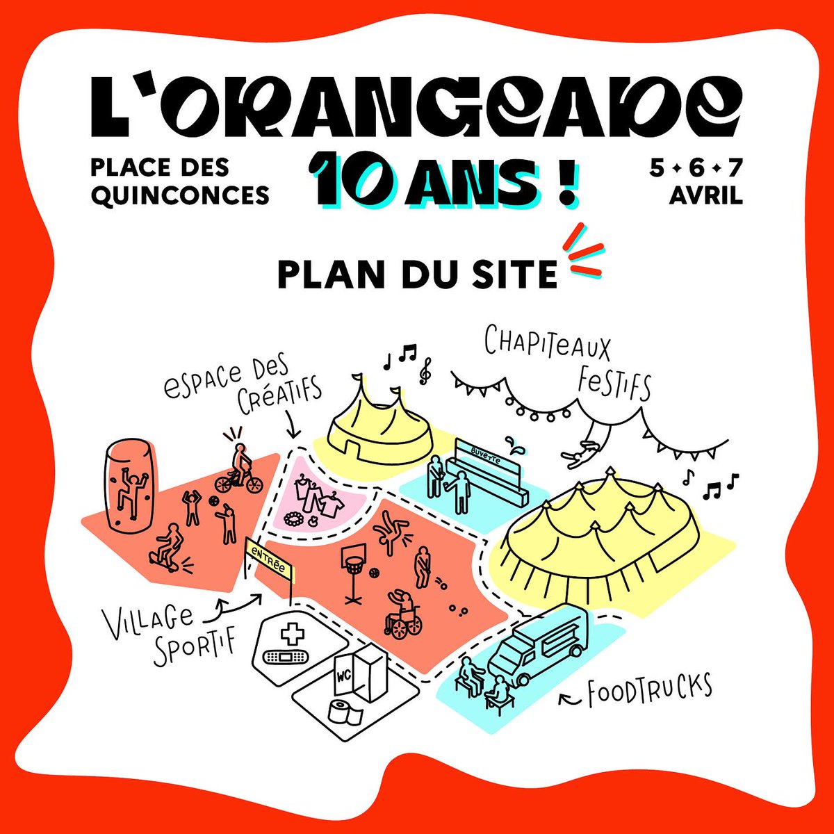 Voici l'événement qui va faire danser tout #Bordeaux : L'Orangeade ❤️‍🔥 Pour célébrer ses 10 ans, cet acteur incontournable de la scène musicale bordelaise s’offre la place des Quinconces pour 3 jours de festivités 🔥 Au programme : musique, danse, performances, sports, animations…