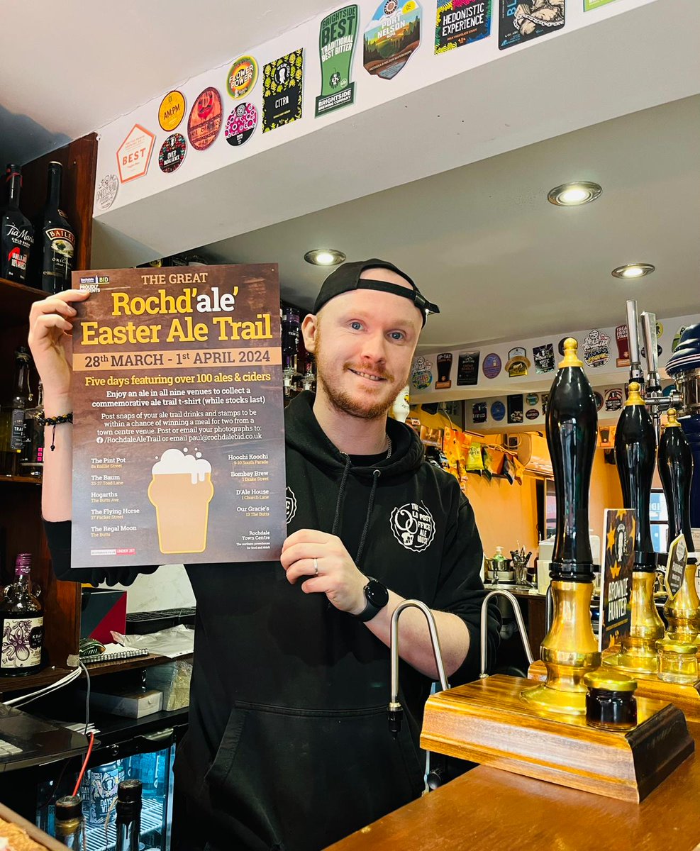 The Rochd'ale' Easter Ale Trail is back this Easter weekend with over real 100 ales & ciders available throughout town over 5 days! The event is proudly supported by @CAMRA_ROB