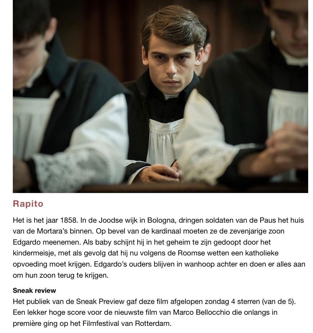 8 April in ons filmhuis de waargebeurde aangrijpende film #Rapito