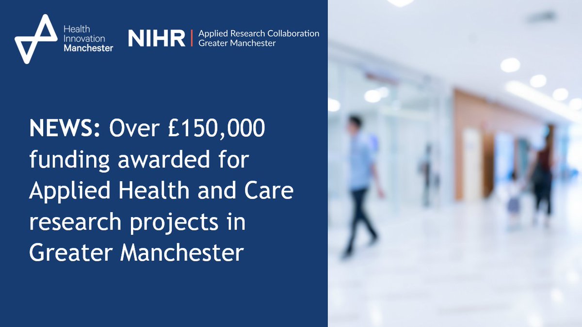 NEWS: The MAHSC Health and Care Research Group has awarded over £150,000 in funding to support projects that have the potential to generate health and social care impact and benefits to people and communities 🏥 🔗Read more here: ow.ly/rnHV50R0T92 #weareHInM #MAHSC