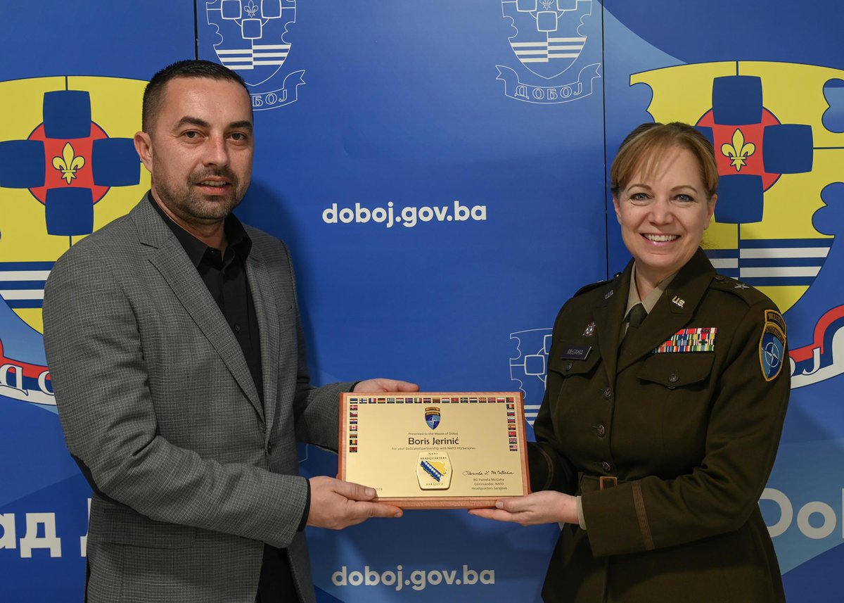 NATO continues to support the authorities in Bosnia and Herzegovina in their efforts to achieve greater stability and security, for the benefit of all 🇧🇦BiH citizens, NHQSa Commander, Brigadier General Pamela McGaha, stated during her two-day visit to Doboj area.