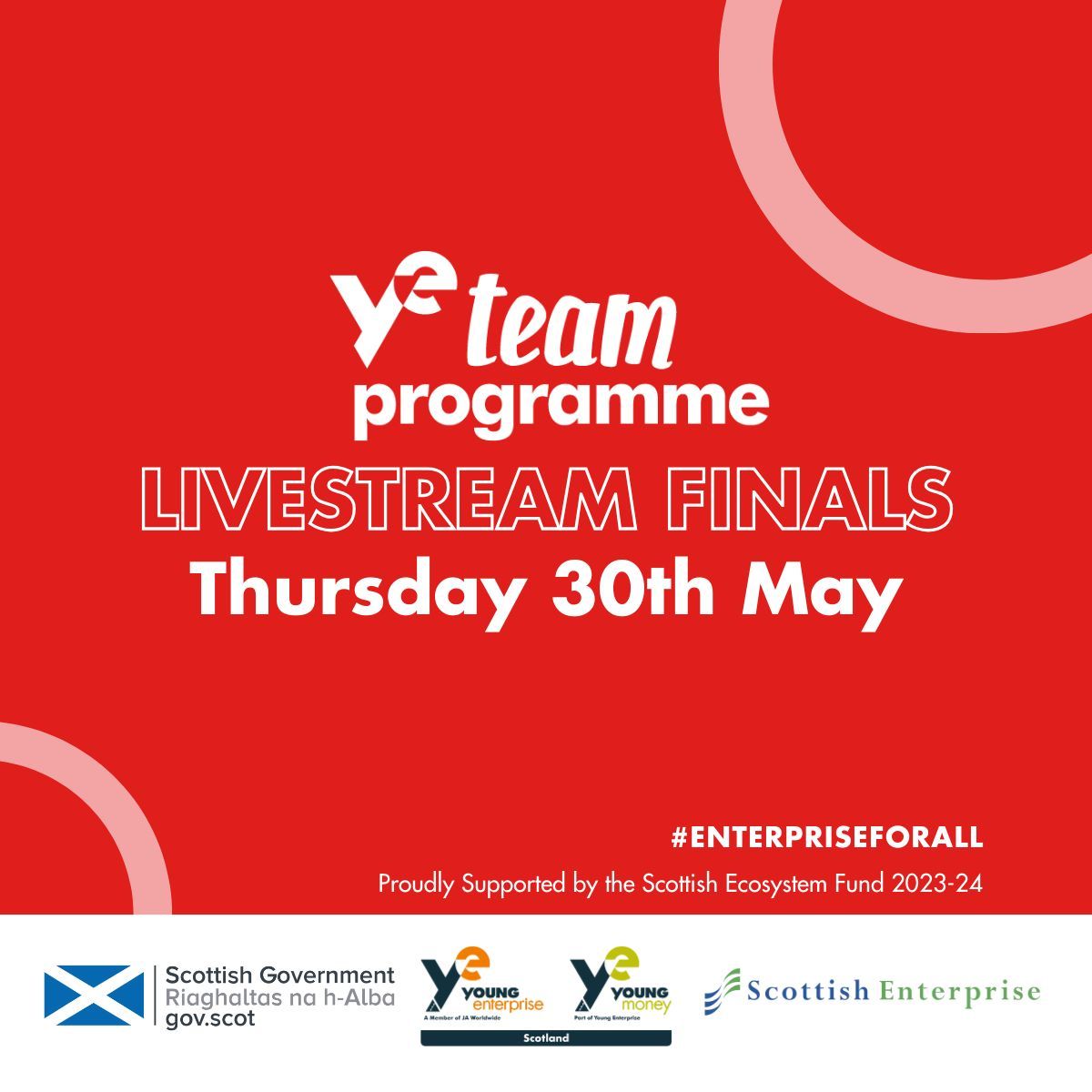 Our #TeamProgramme Awards will be Livestreamed on Thursday 30th May 2024! Be sure to head over to our YouTube Channel to subscribe & turn on your notifications. Don’t miss out on finding out which of our teams have won! For info ➡️ buff.ly/3SenVMo @scotgov @scotent