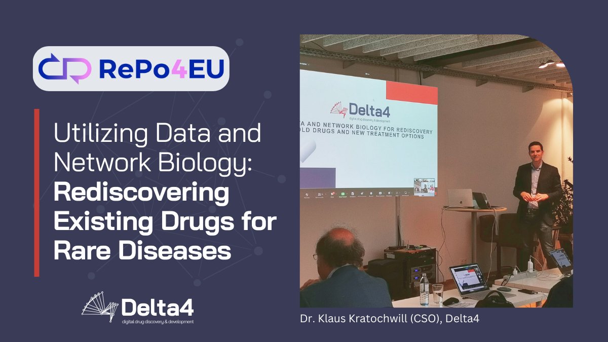 It was an honor to introduce #Delta4's drug discovery process to the audience at last week's @REPO4EU event in Vienna. Together, we aim to find and provide mechanistically sound #precision medicine solutions to patients of #rare and complex diseases. 
#DrugDevelopment #pharma
