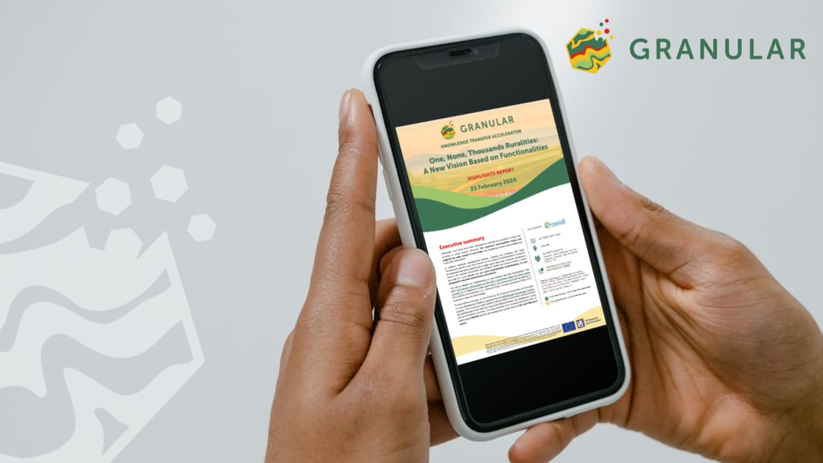 #GRANULAR & @RustikHEUhave teamed up to present a new perspective on the essence of rural areas. Together with the Joint Research Centre, we have delved into the true nature of functional areas. Check the report of our latest Knowledge Transfer webinar: bit.ly/3TzfhIQ