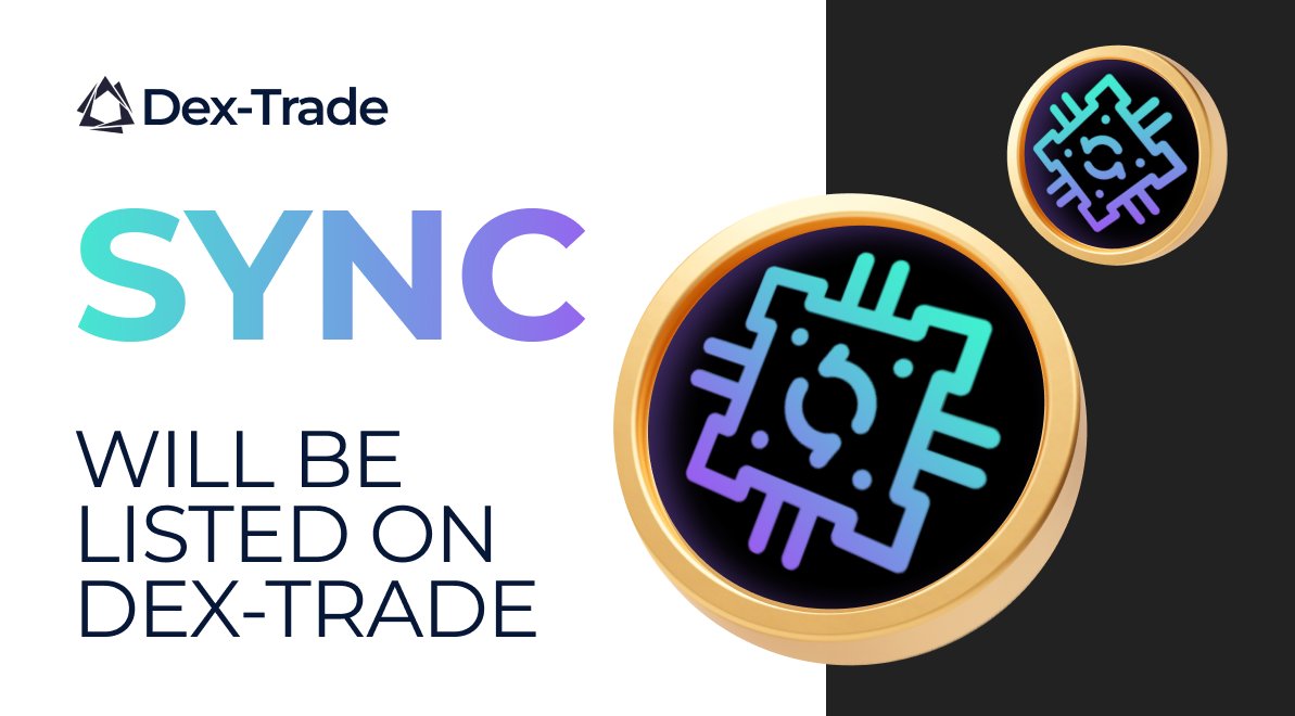 dextrade_'s tweet image. SyncGPT (SYNC) WILL BE LISTED ON DEX-TRADE 
dex-trade.com/news/sync-will…
We&apos;re excited to announce that a new coin, SyncGPT (SYNC), will soon be listed on Dex-Trade Exchange! This new coin will be available for trading on our platform in the coming days, and we can&apos;t wait for you to…