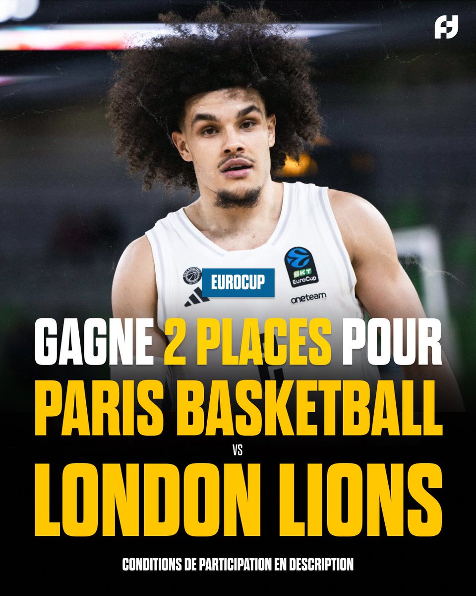 FirstTeam101's tweet photo. CONCOURS 🔥

On vous fait gagner 2x2 places pour le Game 1 des demi-finales d'EuroCup entre @ParisBasketball et les @LondonLions demain soir à l'adidas Arena ! 🏀

Pour participer :
➡️ RT ce tweet
➡️ Follow @FirstTeam101 et @ParisBasketball 
➡️ Mentionne la personne avec qui tu veux venir !