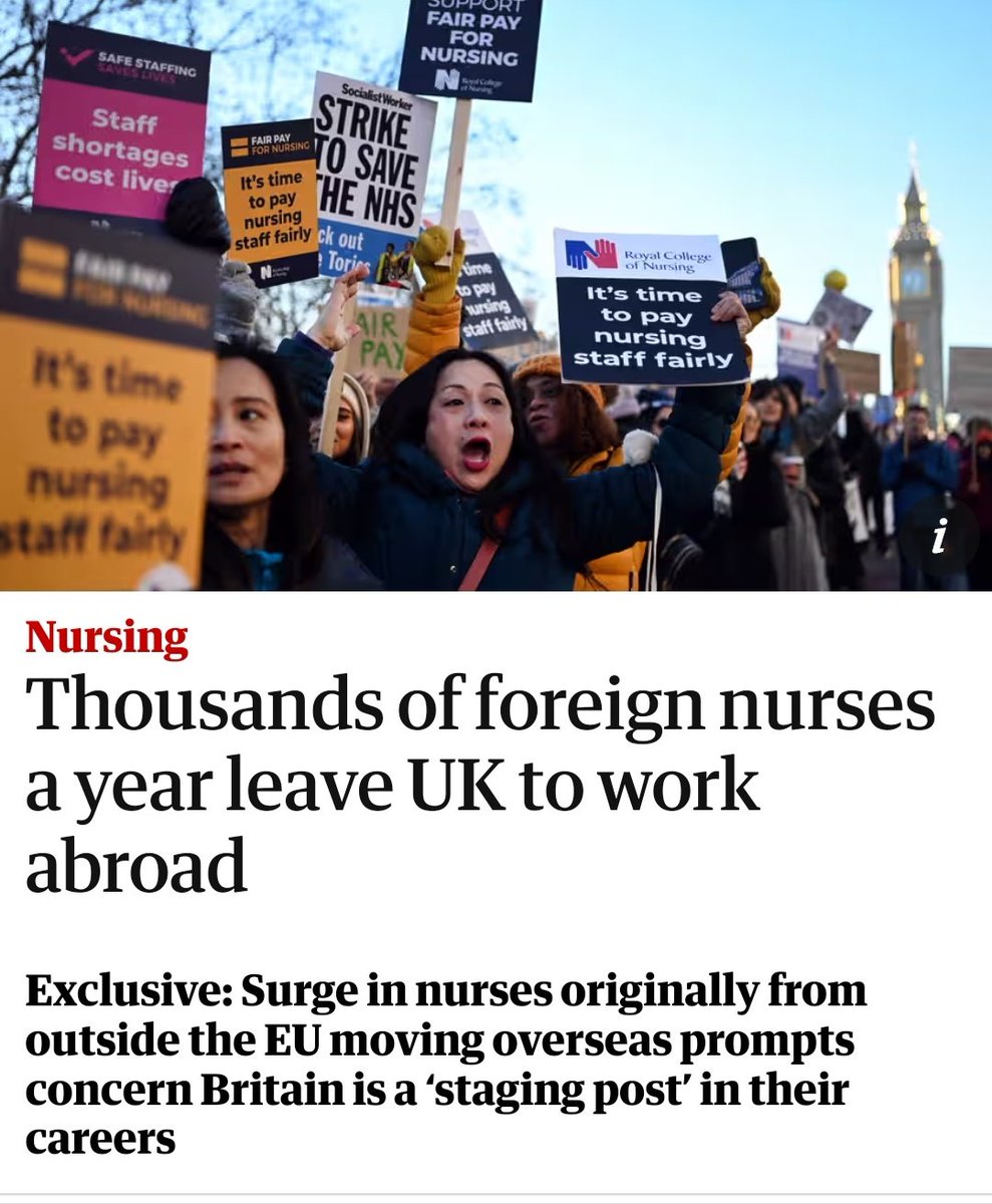 ❗Nursing applications down year on year

❗Nurses leaving the profession at alarming rates

❗Now almost 9,000 internationally educated nurses are leaving the NHS *PER YEAR* for better pay elsewhere. 

#FairPayForNursing #SOSNHS