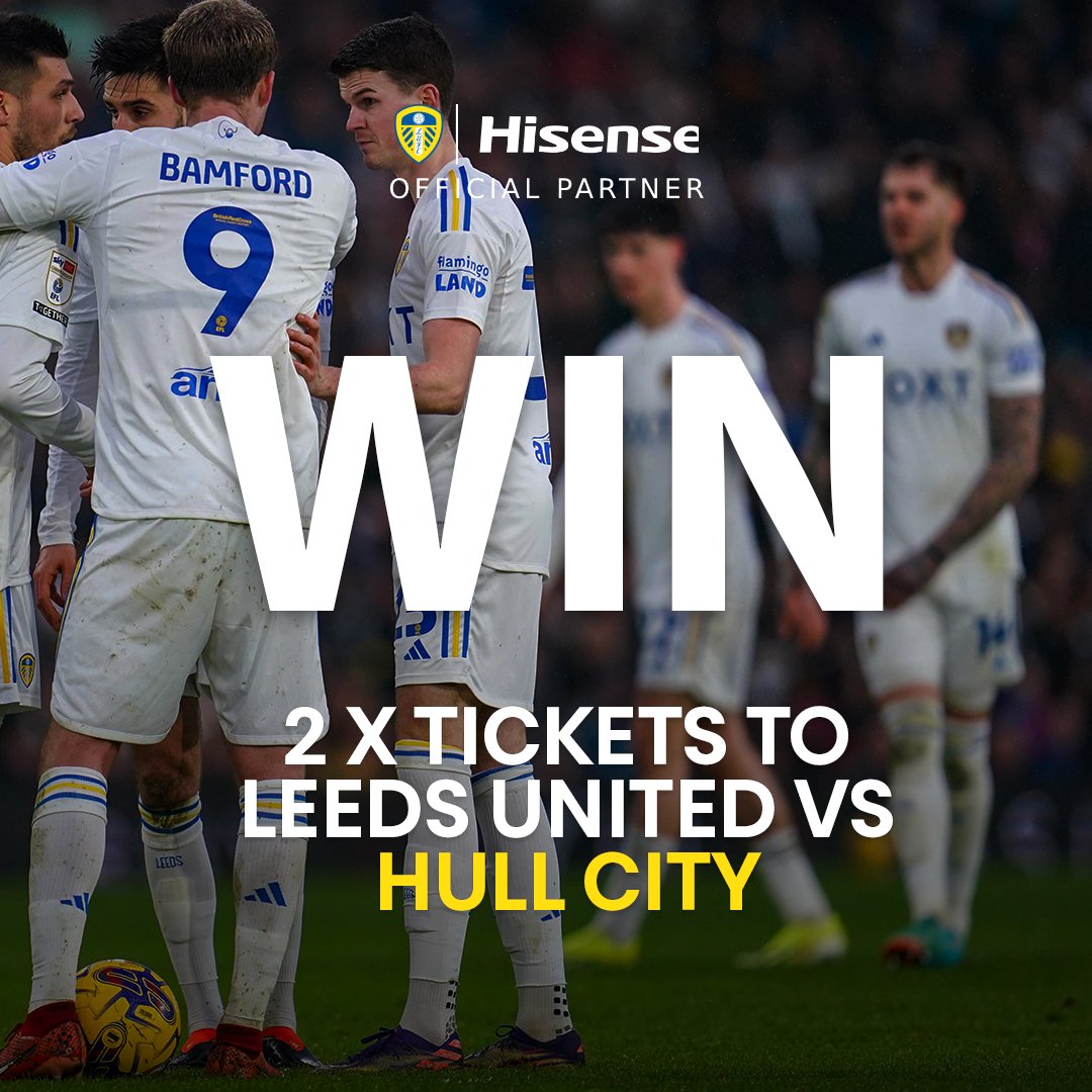GIVEAWAY! We've got X2 tickets for the @LUFC Vs Hull City game on 1st April! To enter: 🩷 Like this post 💙Follow Hisense UK ⚽️Comment who you'd bring & add #tech ⭕️Retweet/ requote this post for an extra entry! T&Cs: lufcgiveaway.tiiny.site #LUFC #Quality