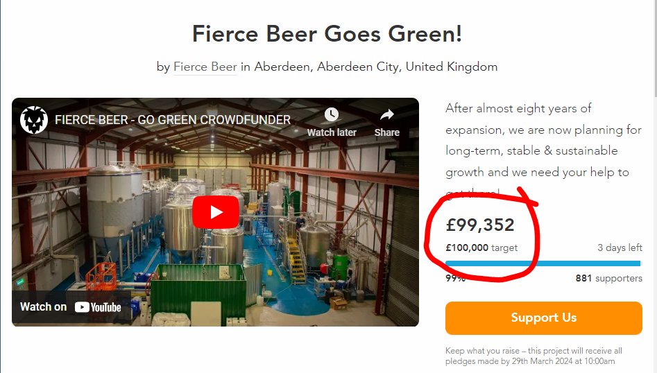 The good folk at @fiercebeer getting close to their 100k crowdfunding mark, you can contribute here: crowdfunder.co.uk/p/fierce-beer-…