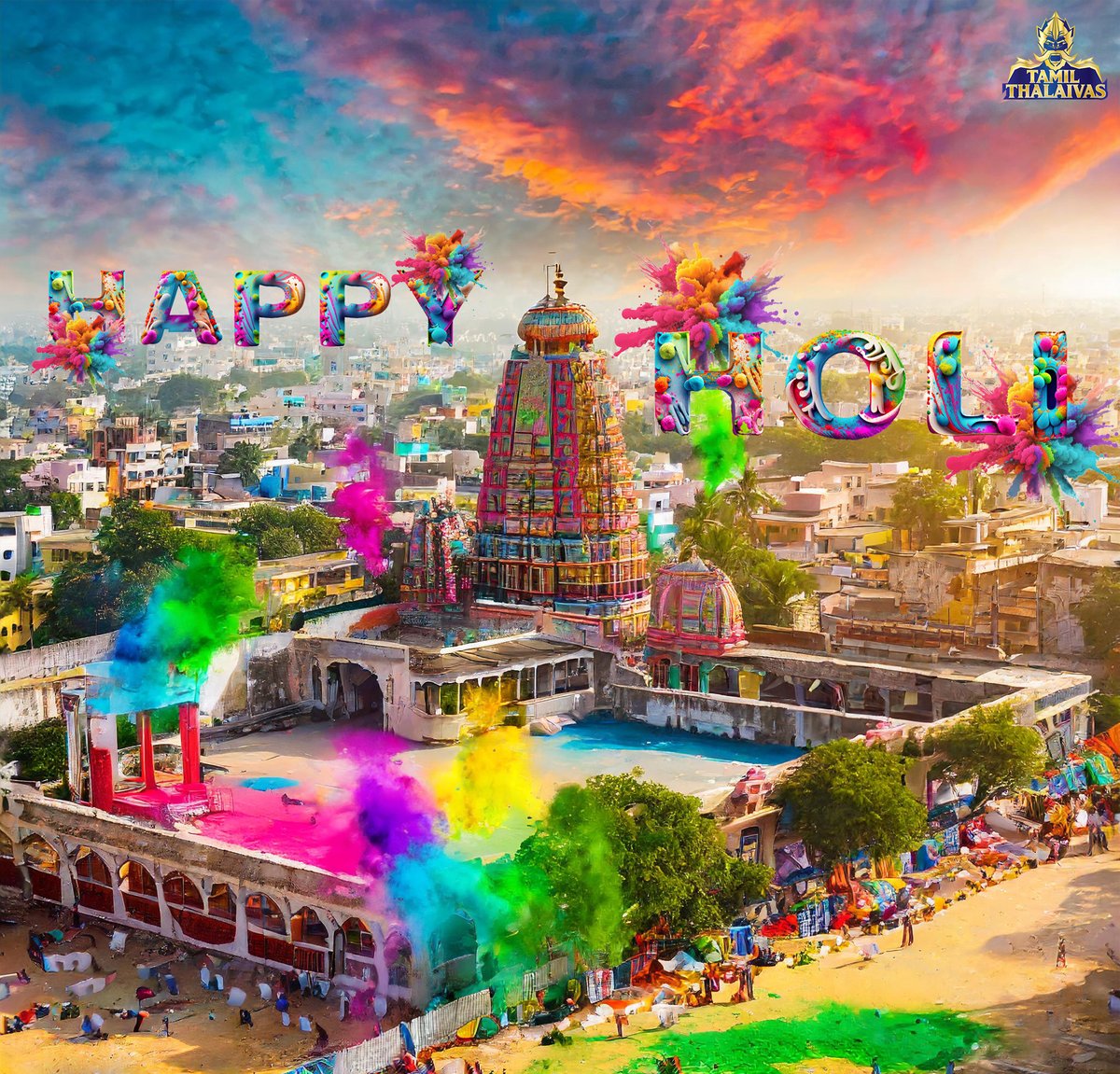 tamilthalaivas's tweet photo. Just like Vadivelu once asked "ஹோலின இந்த மார்வாடி பண்டிகை தான?"
Happy Holi from us to you! ❤️ May your lives be as colourful as this day!
#IdhuNammateam | #GiveItAllMachi | #prokabaddi10 https://t.co/Pt7xXJF77u