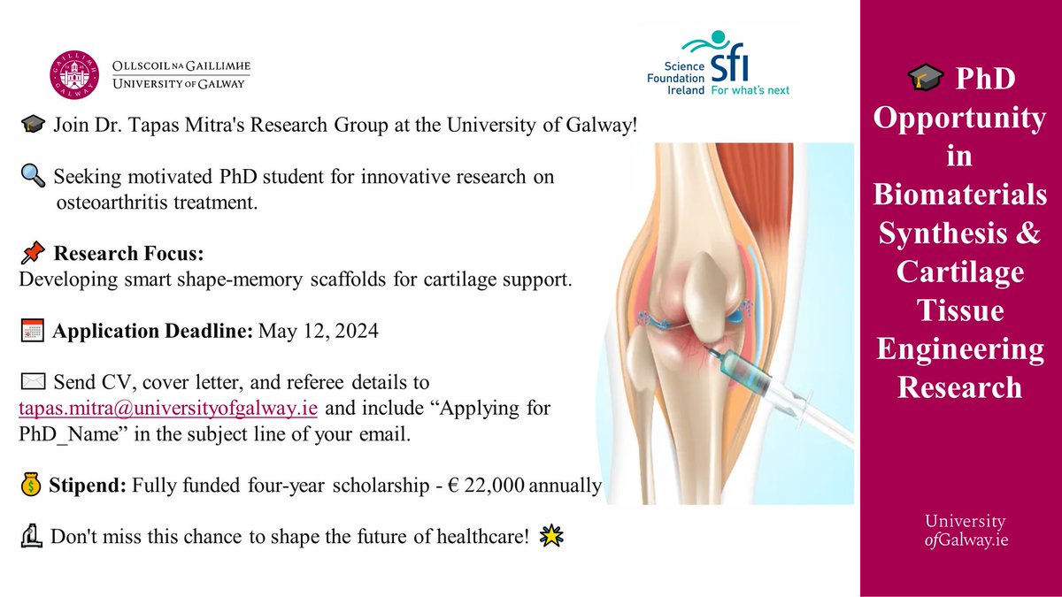 Tapas Mitra (@tapasmitra18) on Twitter photo 📢 Exciting opportunity for PhD research position!
<a href="/uniofgalway/">Ollscoil na Gaillimhe | University of Galway</a> <a href="/Galway_Research/">University of Galway Research & Innovation</a> <a href="/STEM_Galway/">STEM at University of Galway</a> 📢 Exciting opportunity for PhD research position!
<a href="/uniofgalway/">Ollscoil na Gaillimhe | University of Galway</a> <a href="/Galway_Research/">University of Galway Research & Innovation</a> <a href="/STEM_Galway/">STEM at University of Galway</a>